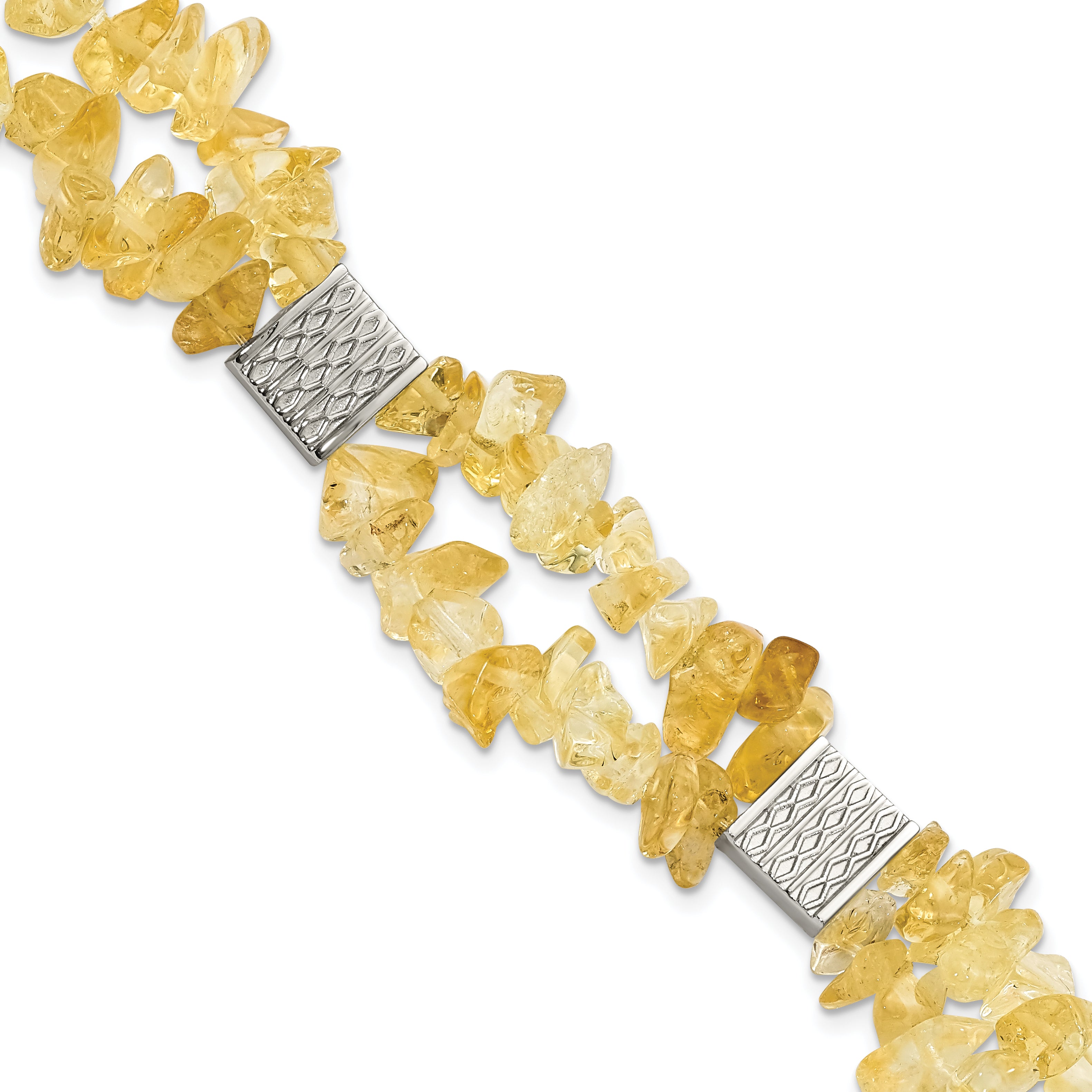 Stainless Steel Citrine Chip Station w/ 1in ext. Bracelet Main image