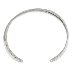 Chisel Stainless Steel Polished Rose IP-plated Hearts Cuff Bangle