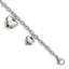 Chisel Stainless Steel Polished Hearts 8 inch Bracelet