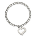 Open Heart Link Bracelet in Stainless Steel