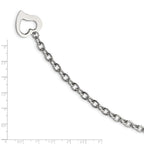 Open Heart Link Bracelet in Stainless Steel