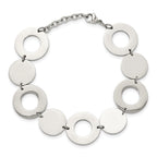Polished Circle Link Bracelet in Stainless Steel