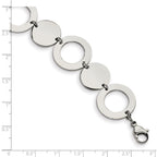 Polished Circle Link Bracelet in Stainless Steel