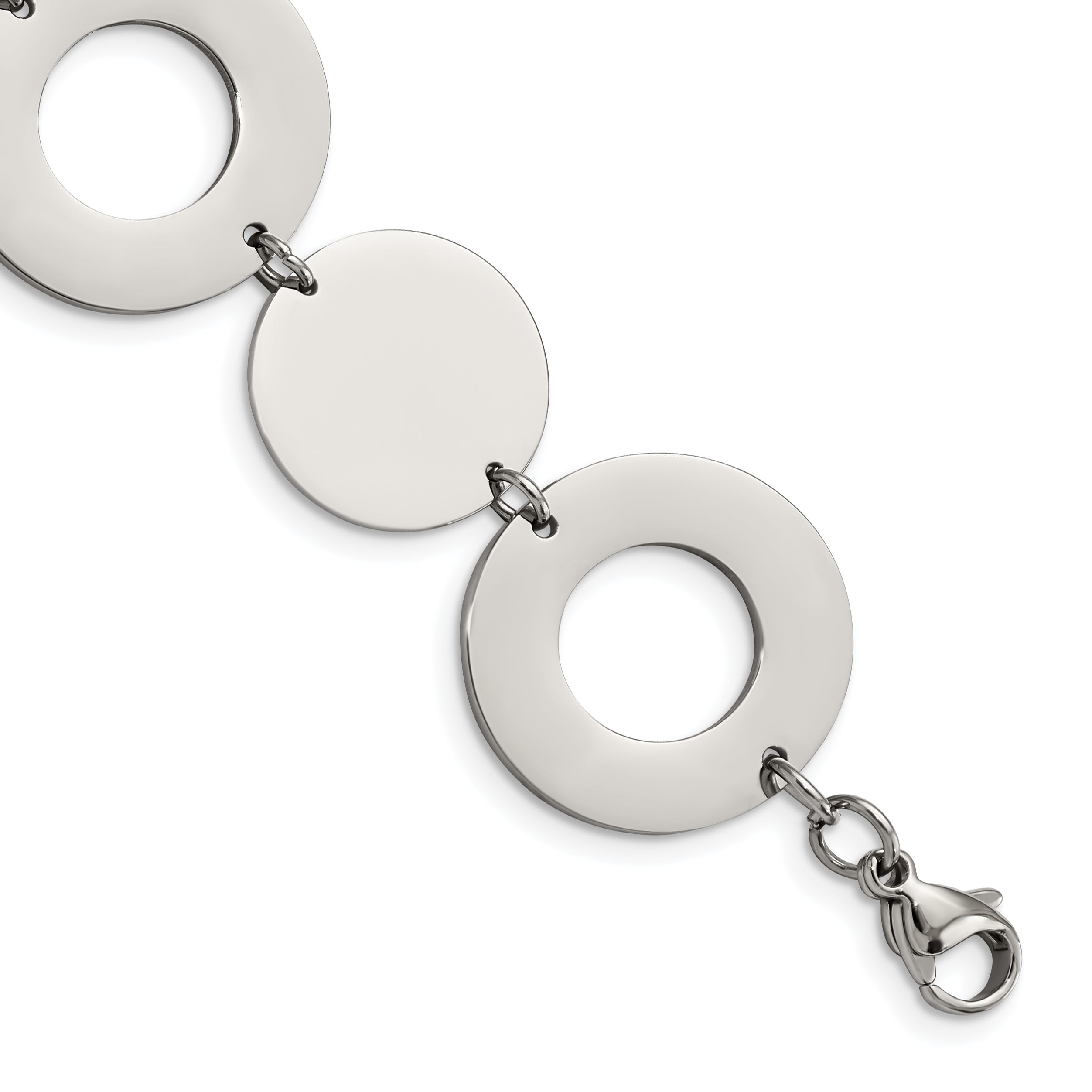 Chisel Stainless Steel Polished 7.5 inch Circle Link Bracelet Main image