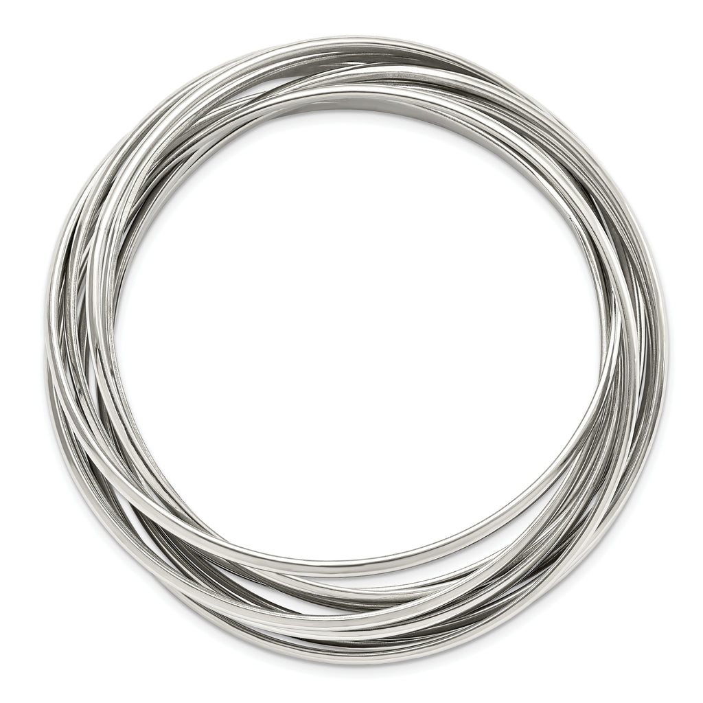 Intertwined 9-Piece Bangle Set in Stainless Steel