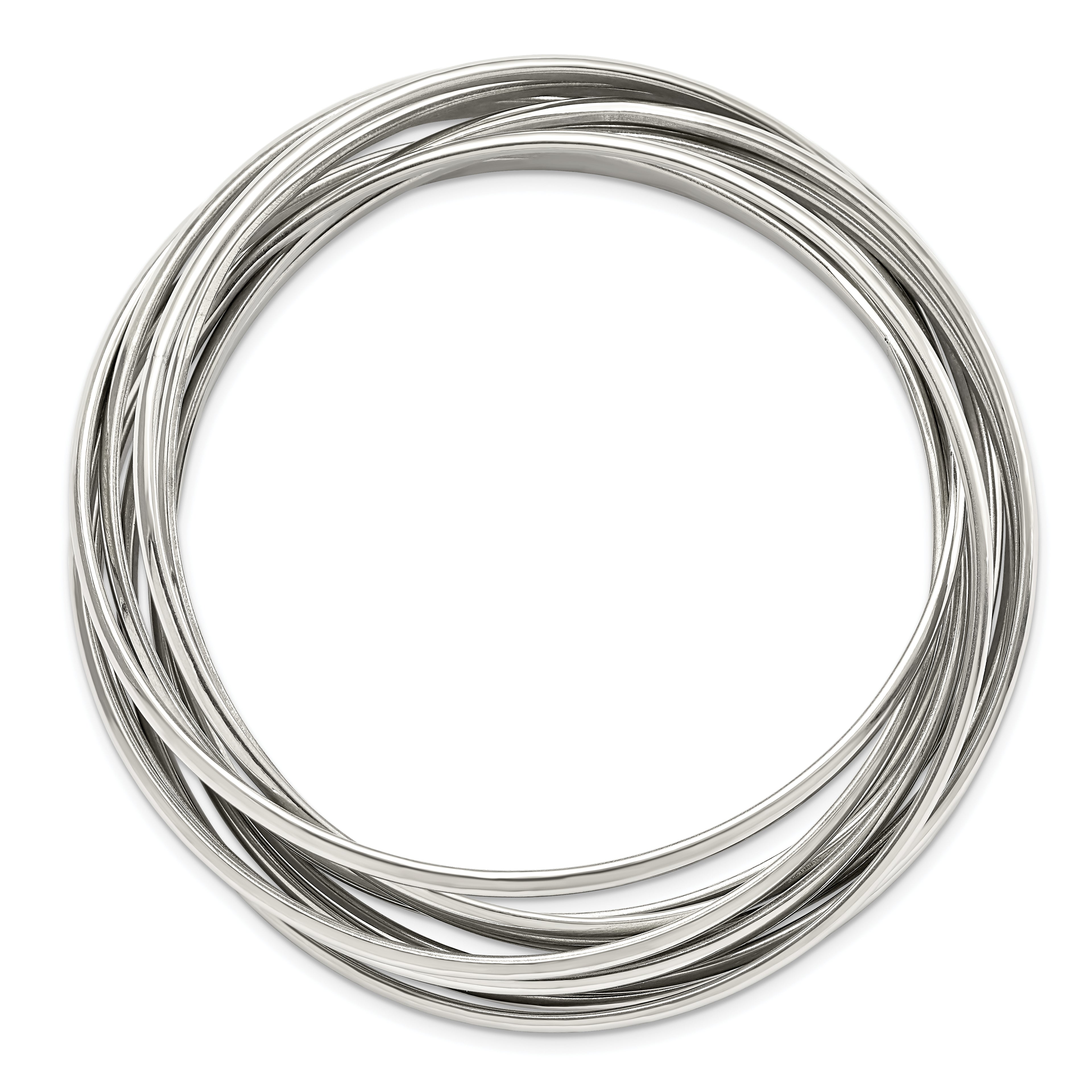 Intertwined 9-Piece Bangle Set in Stainless Steel