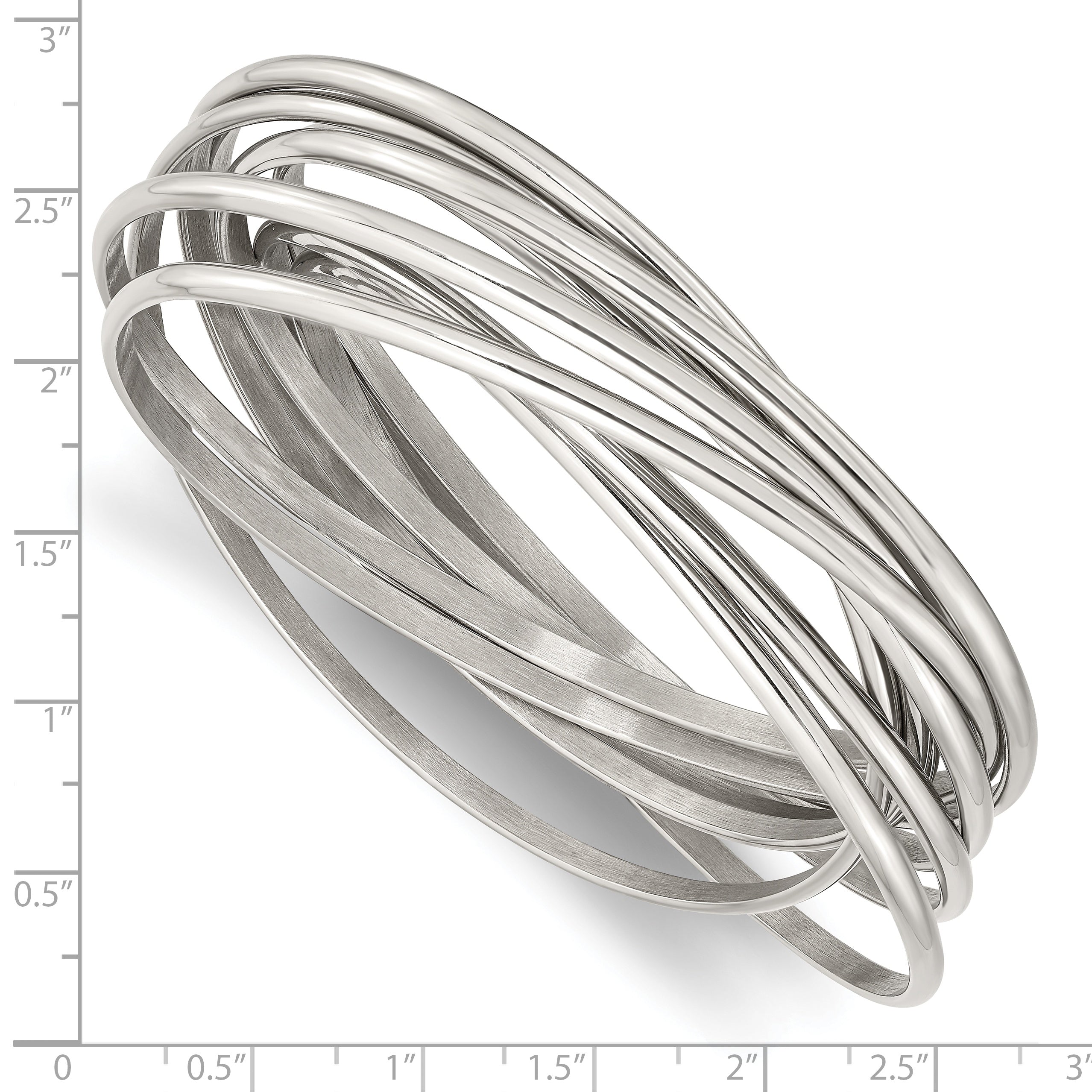 Intertwined 9-Piece Bangle Set in Stainless Steel