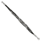 Beaded Multi-Strand Bracelet in Stainless Steel & Black Leather