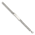Polished Curb Chain ID Bracelet in Stainless Steel