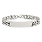 Polished Curb Chain ID Bracelet in Stainless Steel