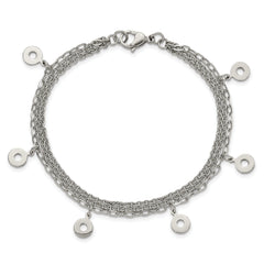 Stainless Steel Polished Multi-Strand Circles Bracelet