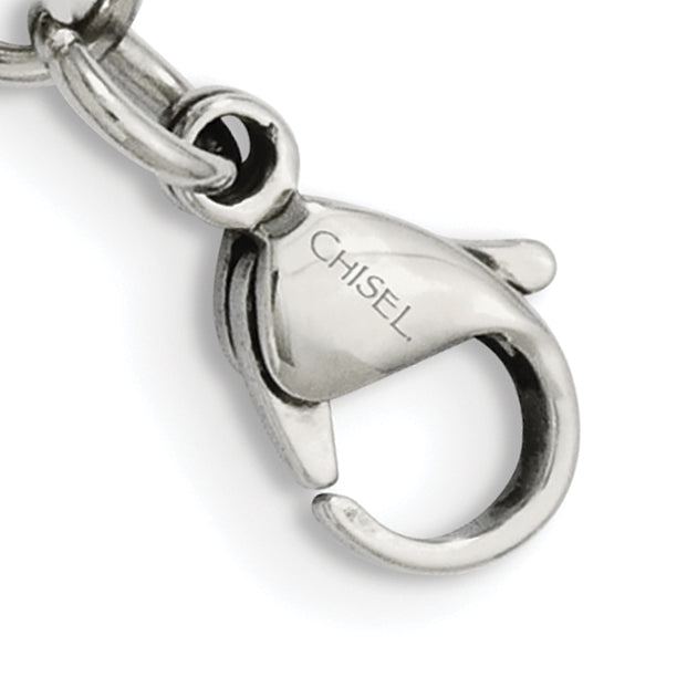 Antiqued Skull Link Bracelet in Stainless Steel