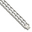 Chisel Stainless Steel Polished with Double Row White Ceramic 8.25 inch Link Bracelet