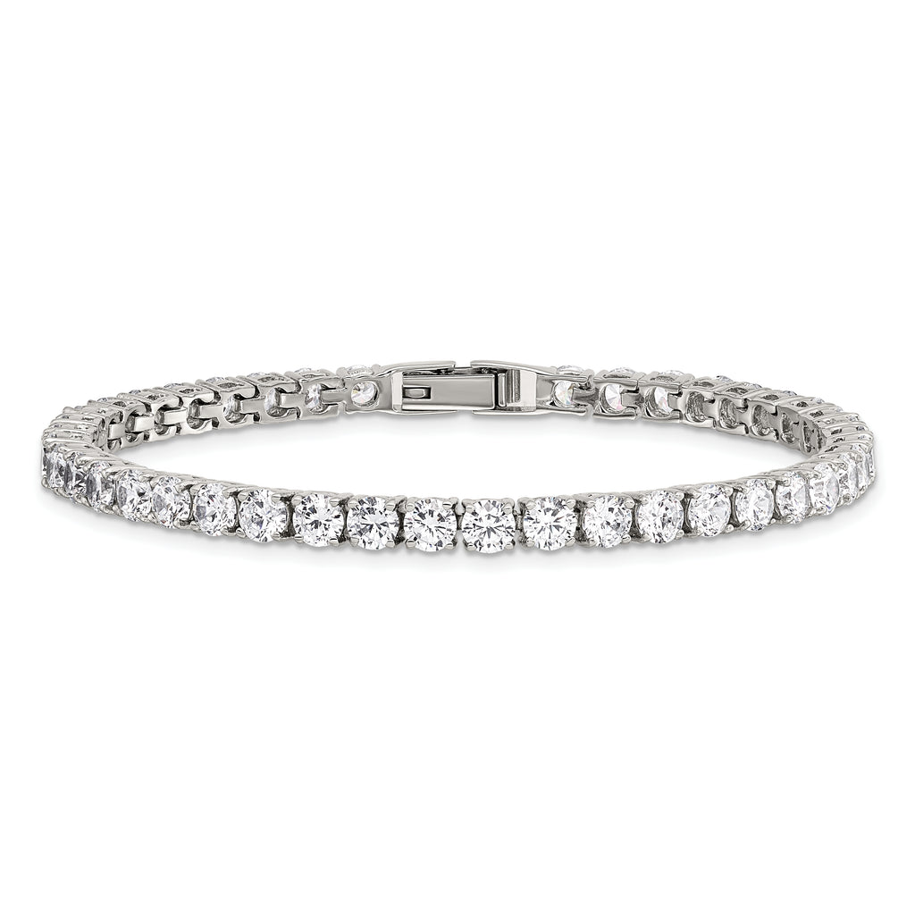CZ Tennis Bracelet in Stainless Steel