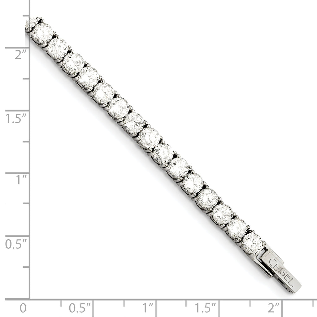 CZ Tennis Bracelet in Stainless Steel