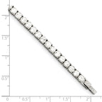 CZ Tennis Bracelet in Stainless Steel
