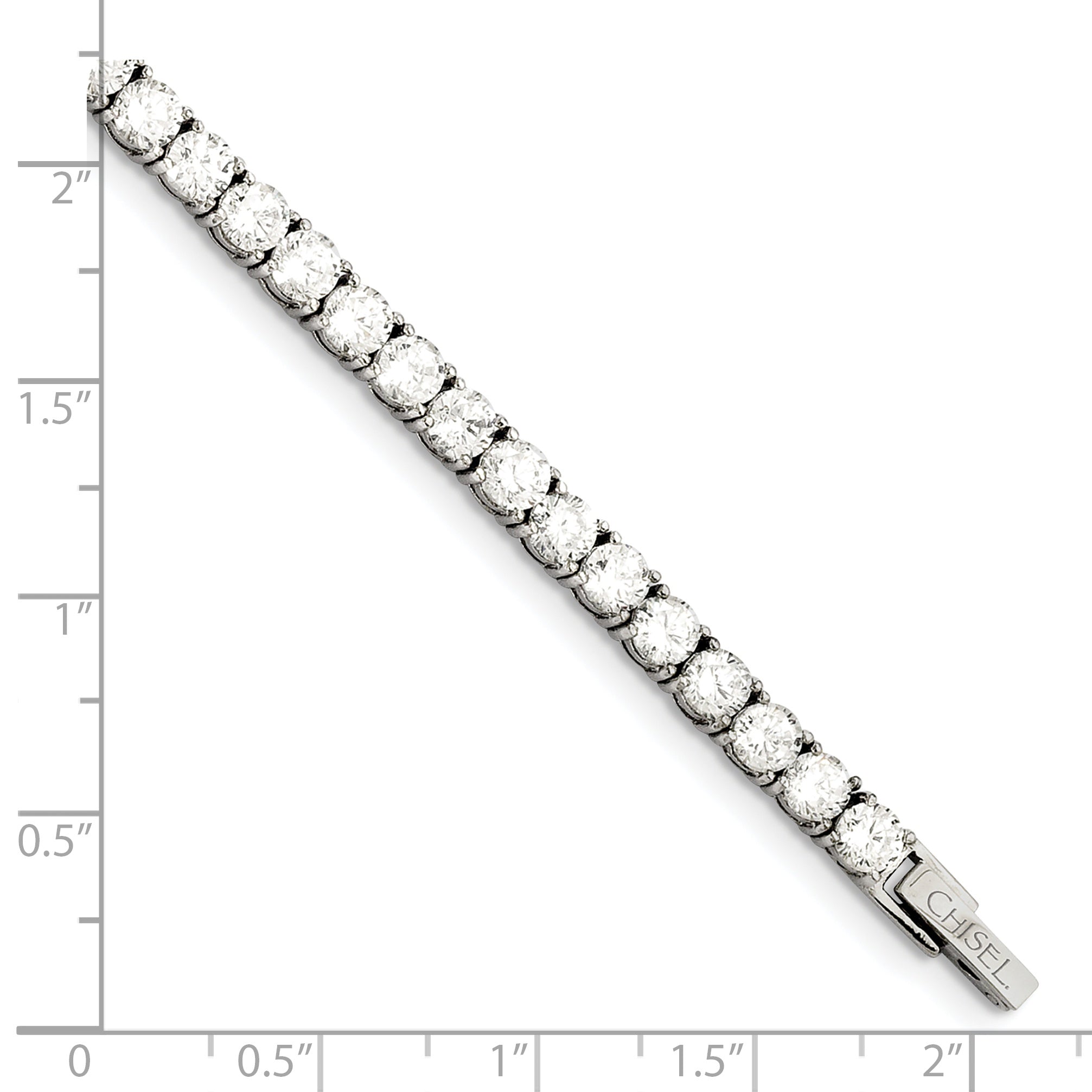 CZ Tennis Bracelet in Stainless Steel