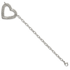 Stainless Steel Polished & Textured Heart Bracelet