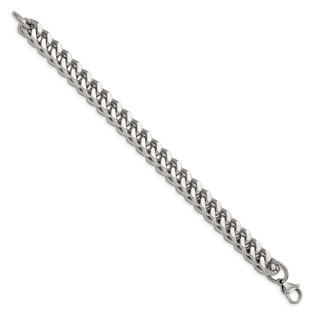 Heavy Wheat Chain Bracelet in Stainless Steel, 10mm