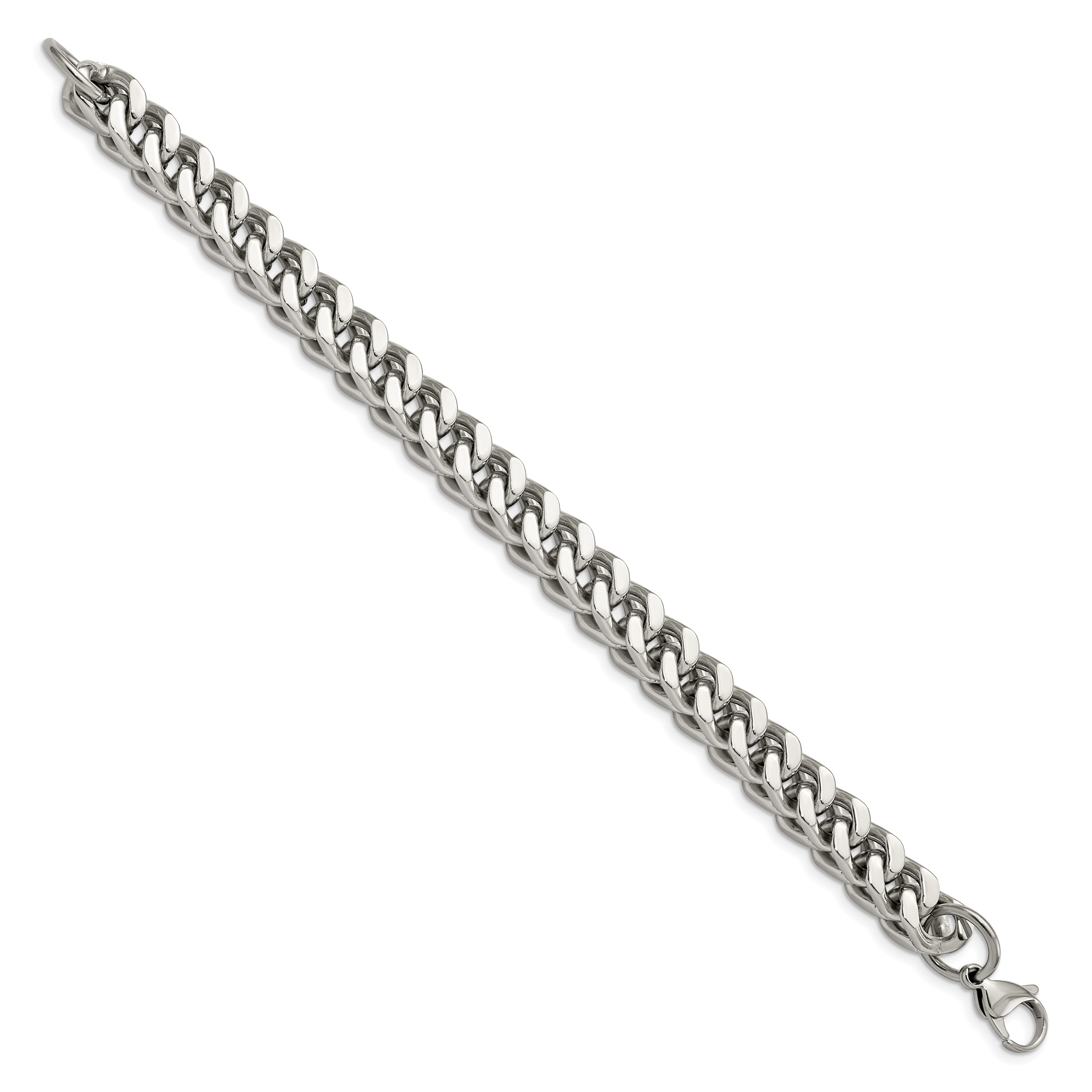 Heavy Wheat Chain Bracelet in Stainless Steel, 10mm