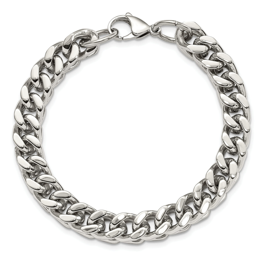 Heavy Wheat Chain Bracelet in Stainless Steel, 10mm