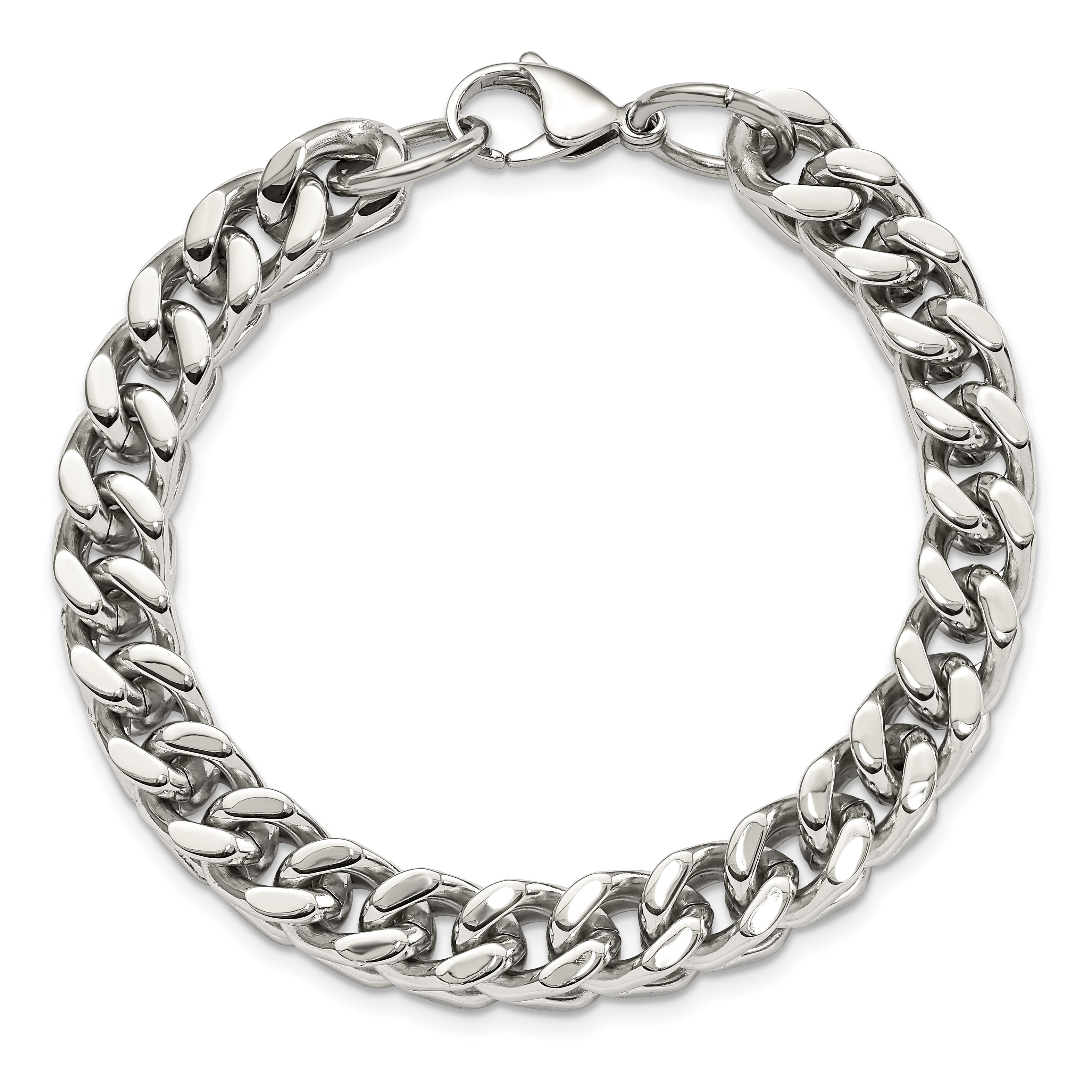Heavy Wheat Chain Bracelet in Stainless Steel, 10mm