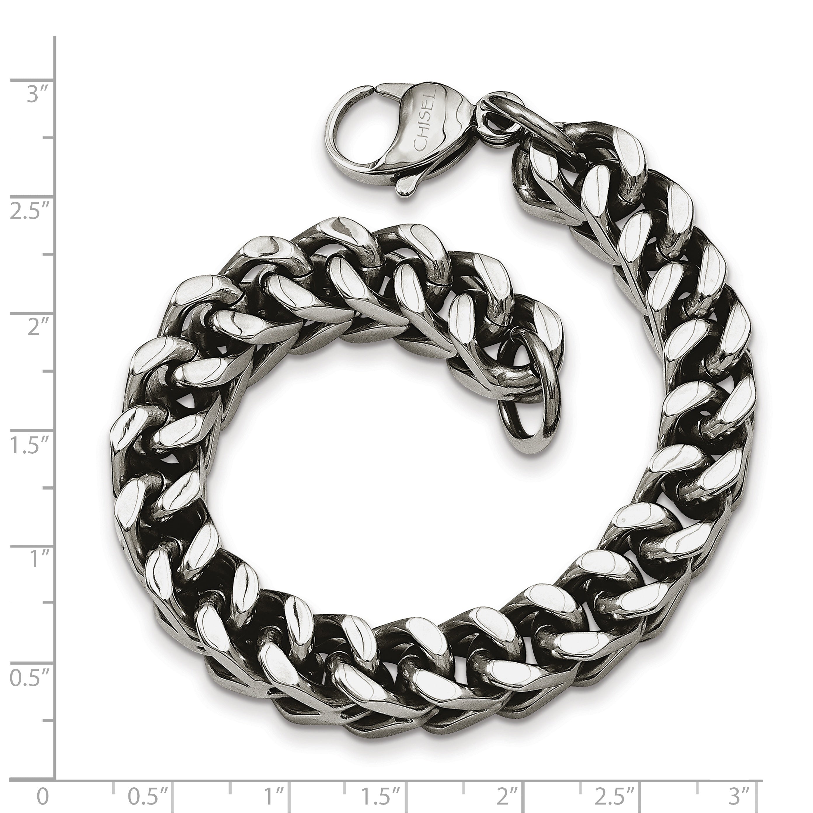 Heavy Wheat Chain Bracelet in Stainless Steel, 10mm