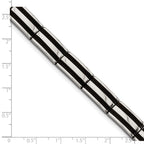 Chisel Stainless Steel Polished and Textured Black IP-plated 8.25 inch Link Bracelet