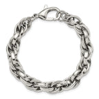 Chisel Stainless Steel Polished 8.5 inch Oval Link Bracelet