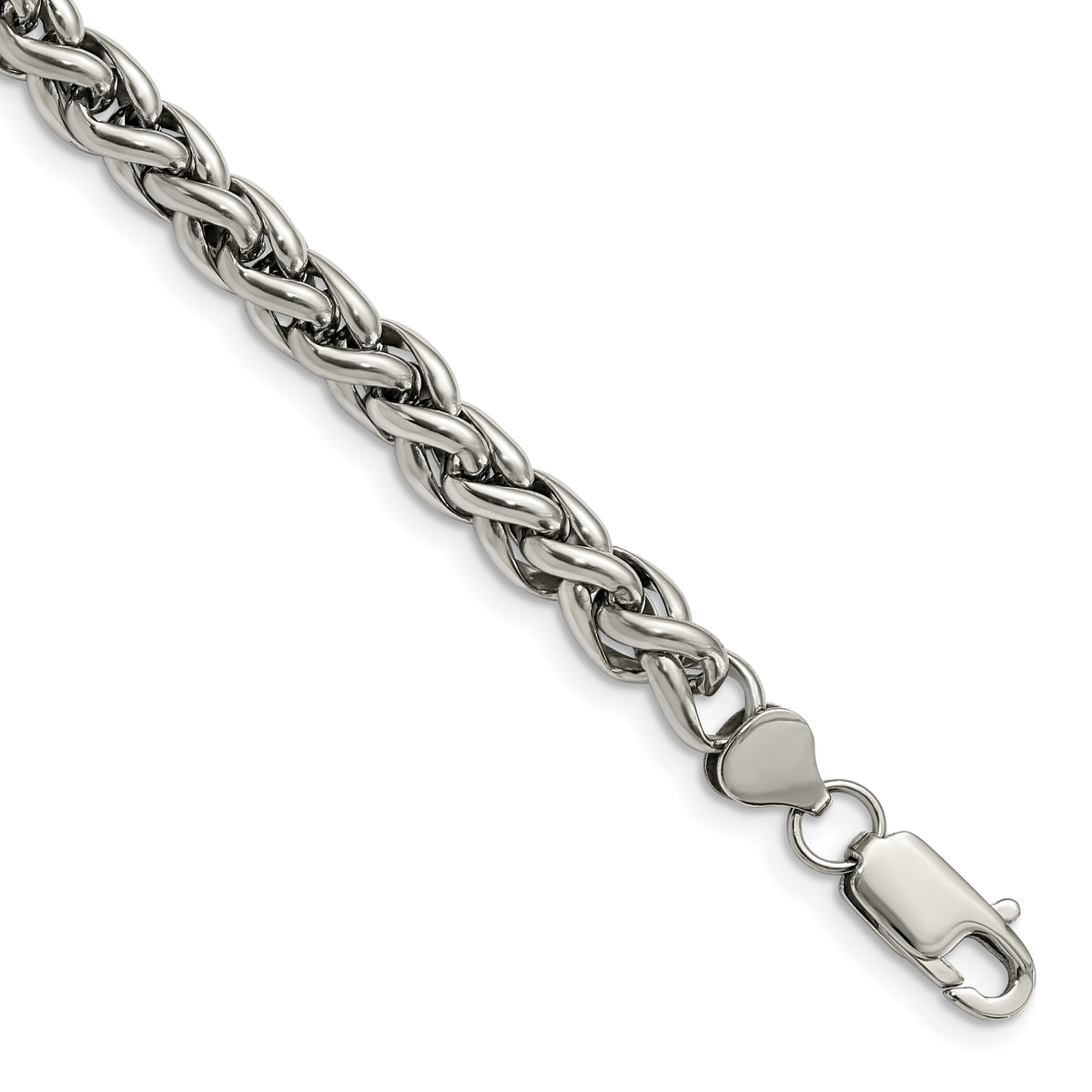 Chisel Stainless Steel Polished 8.5 inch Spiga Chain Bracelet