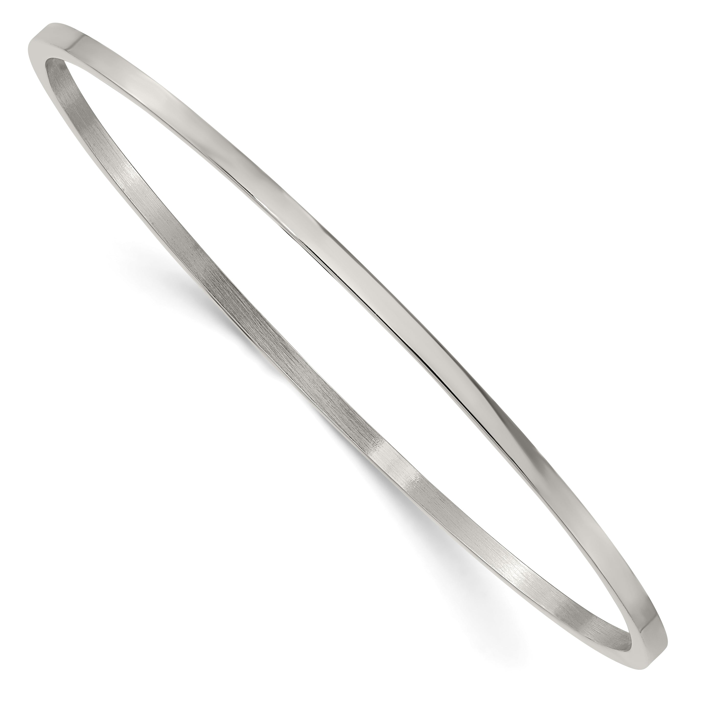 Chisel Stainless Steel Polished 2mm Bangle Main image