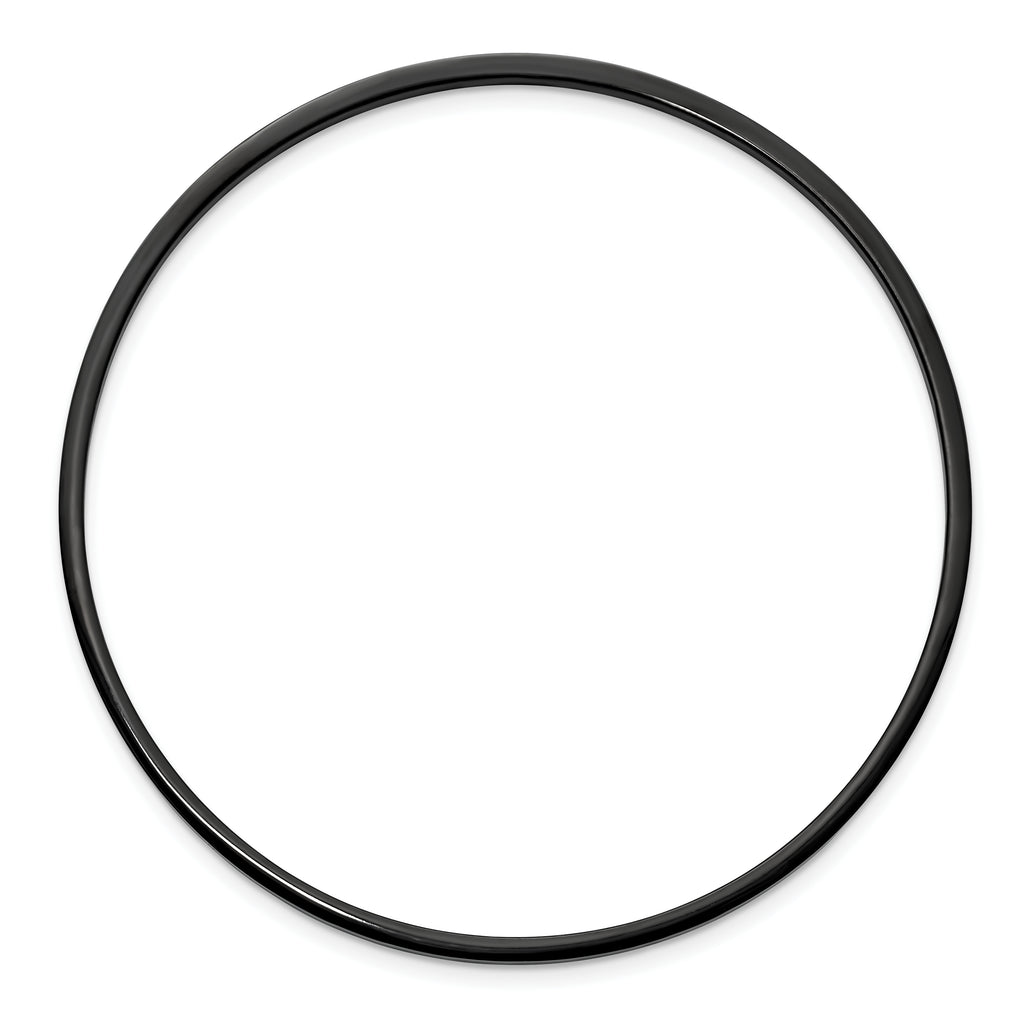 Chisel Stainless Steel Polished Black IP-plated 2mm Bangle