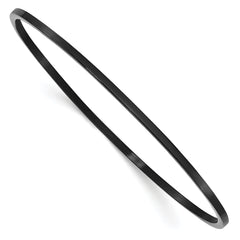 Chisel Stainless Steel Polished Black IP-plated 2mm Bangle