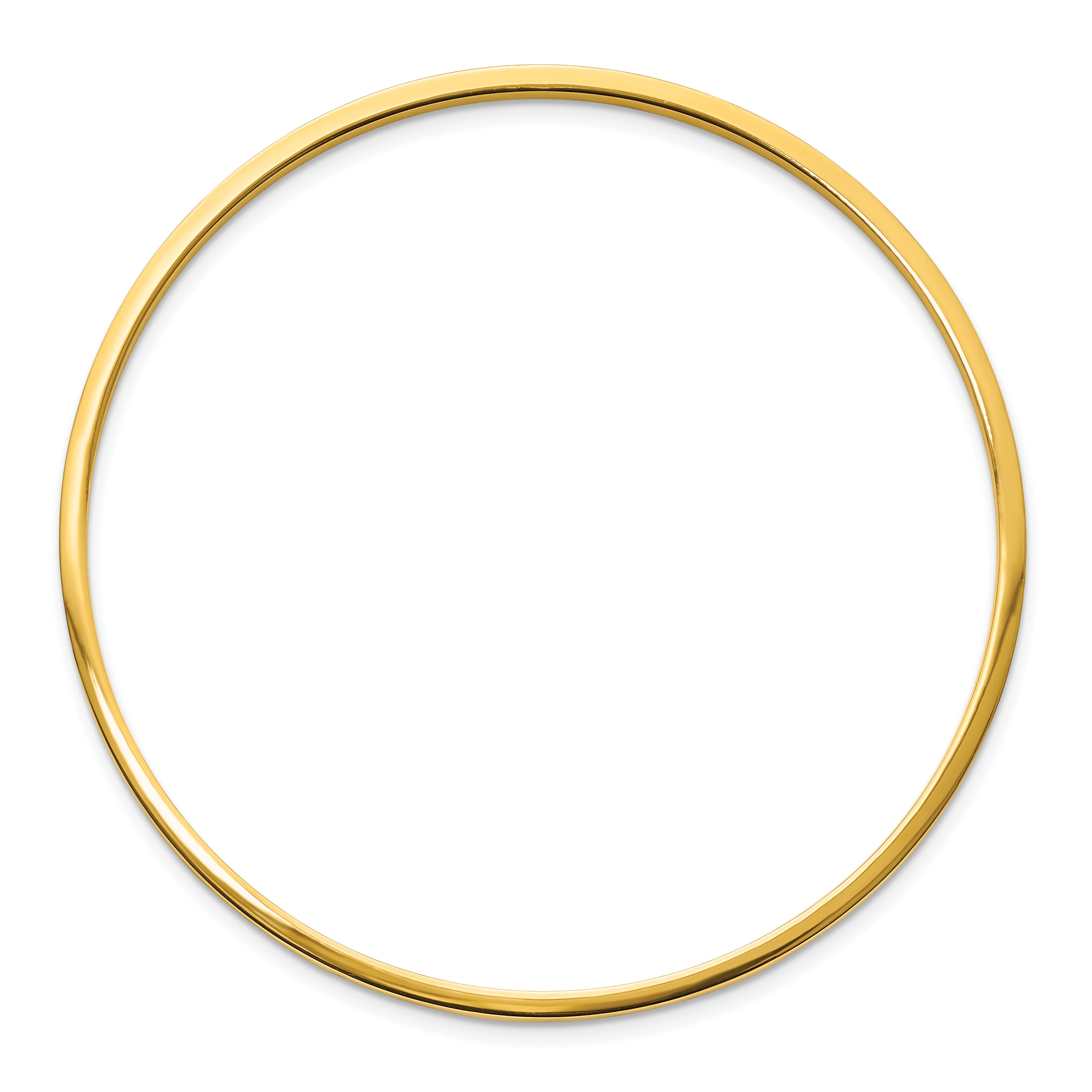 Chisel Stainless Steel Polished Yellow IP-plated 2mm Bangle