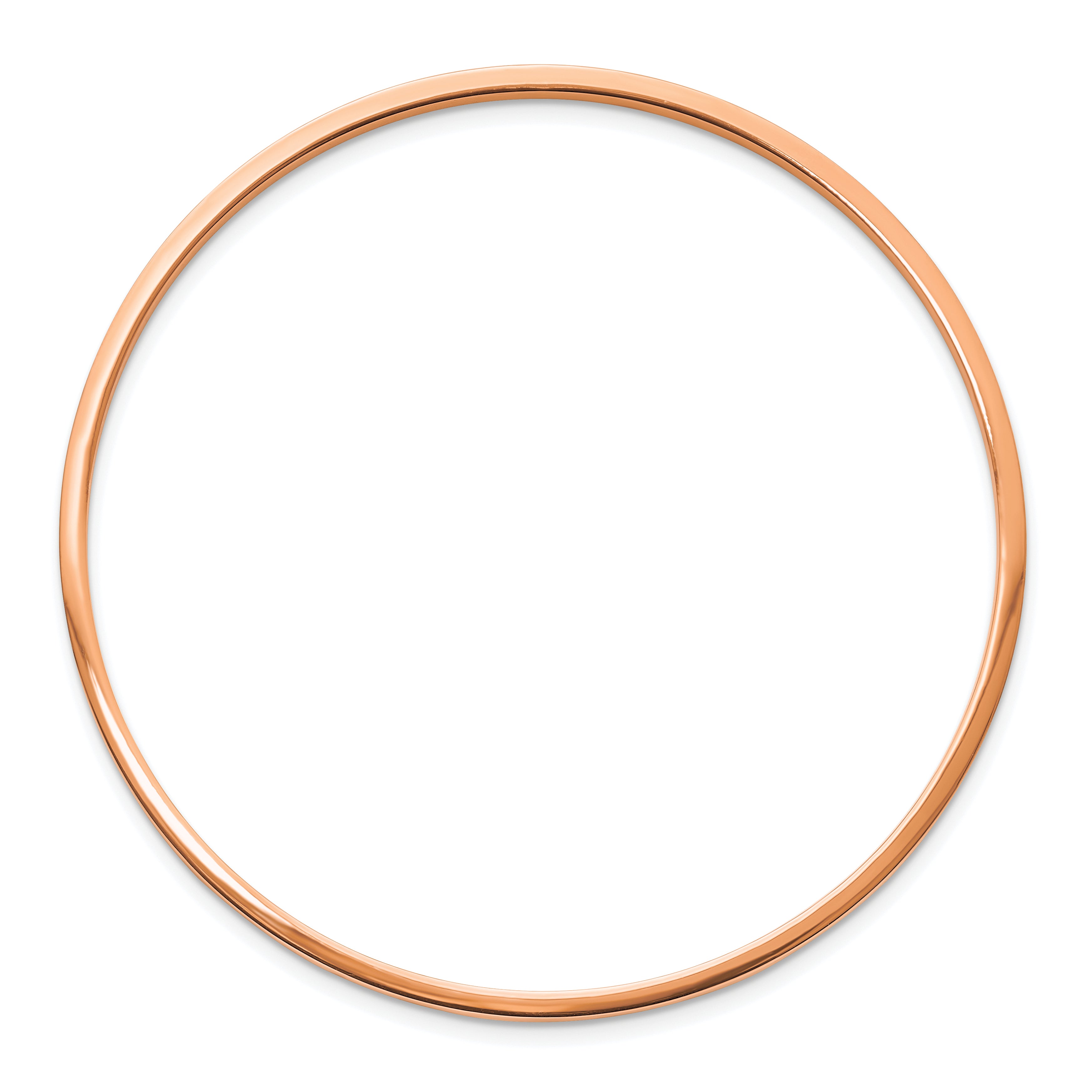 Chisel Stainless Steel Polished Rose IP-plated 2mm Bangle - 8