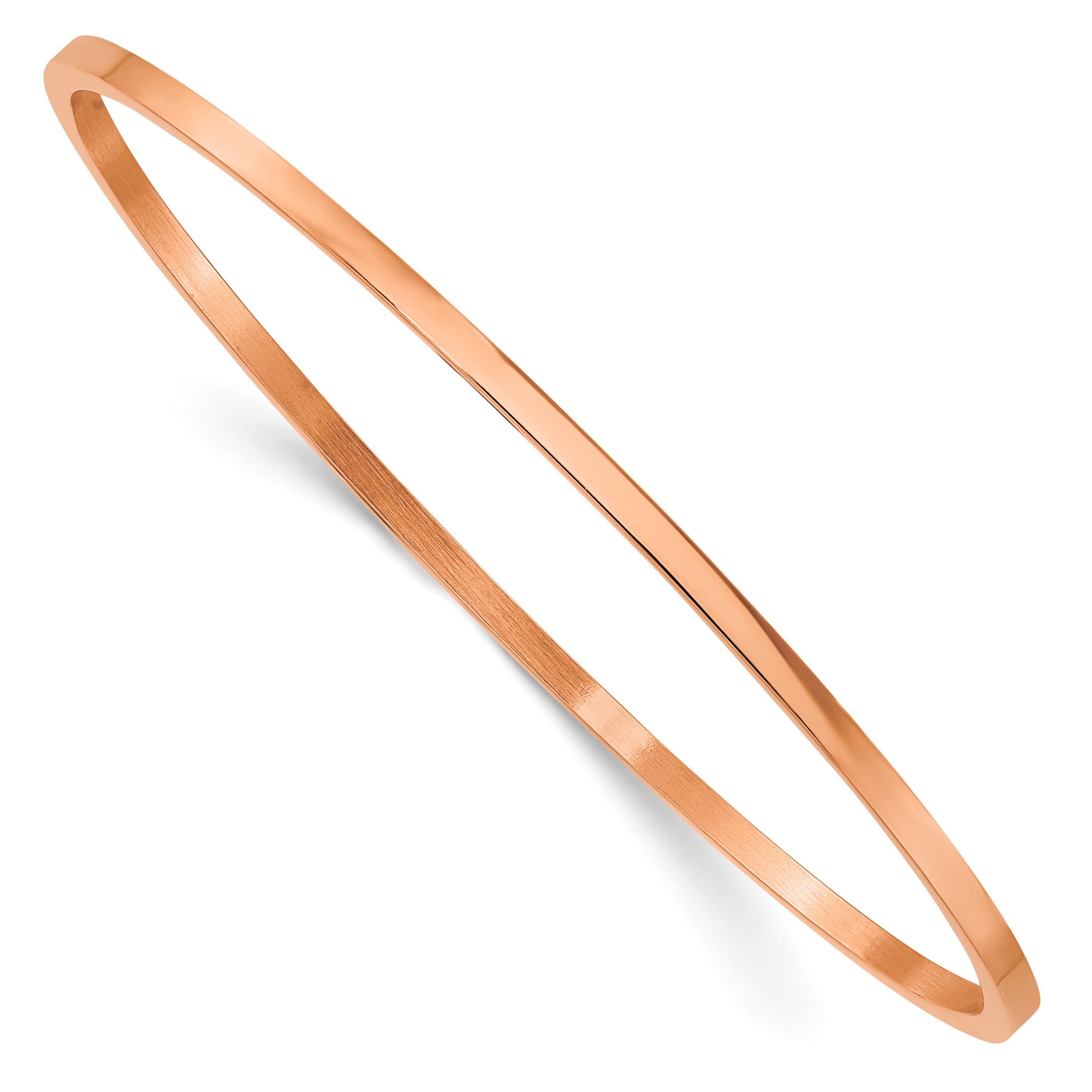 Chisel Stainless Steel Polished Rose IP-plated 2mm Bangle Main image