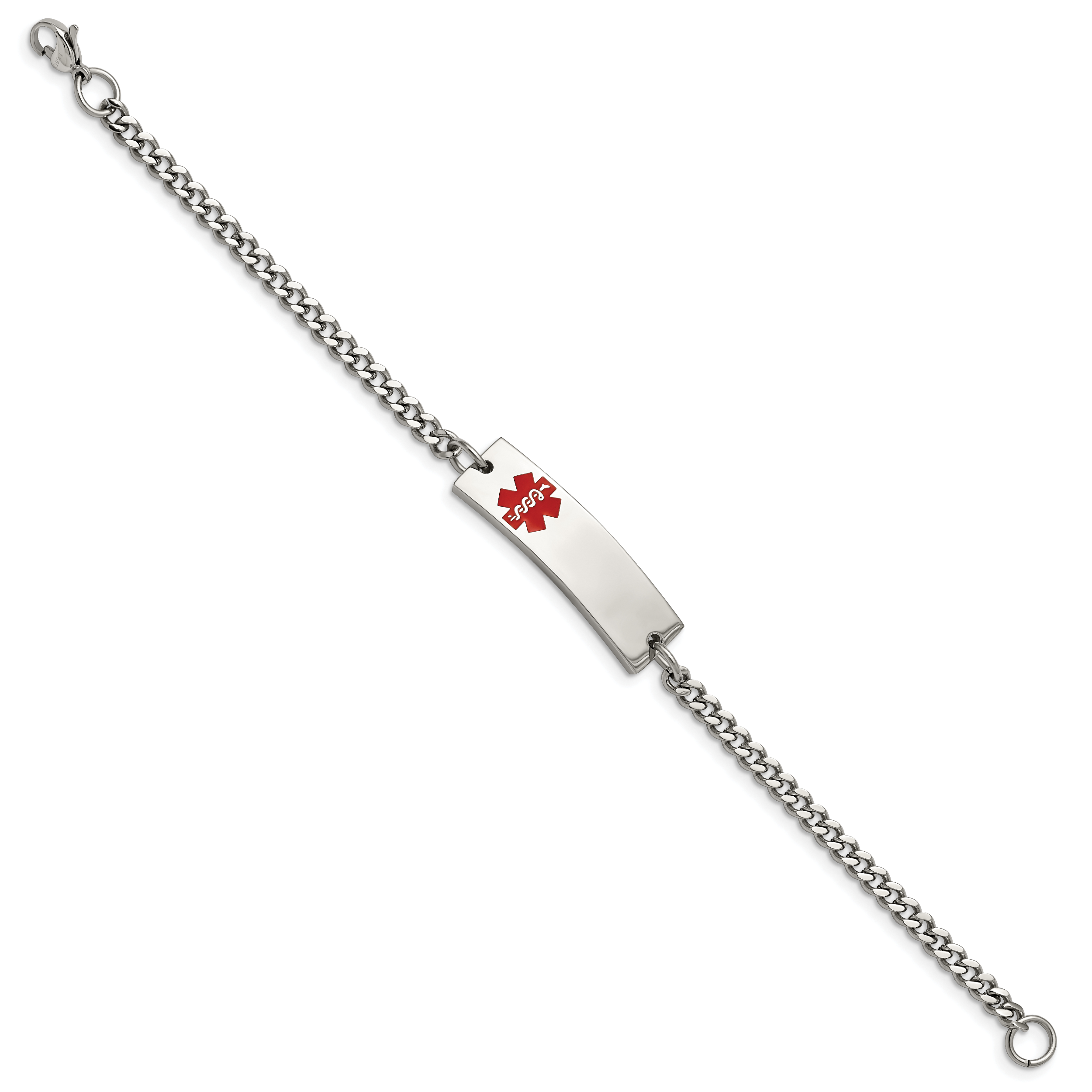 Medical ID Curb Chain Bracelet in Stainless Steel