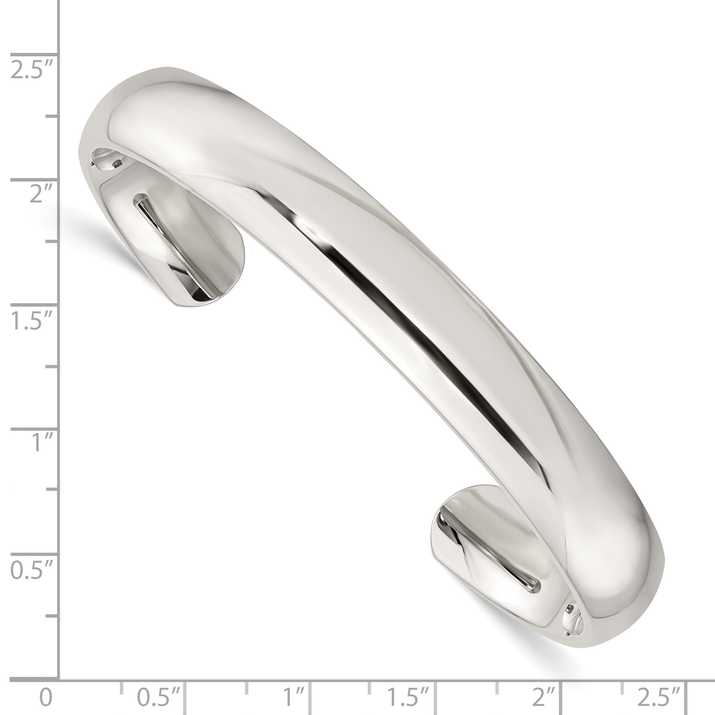 Chisel Stainless Steel Polished 10mm Cuff Bangle