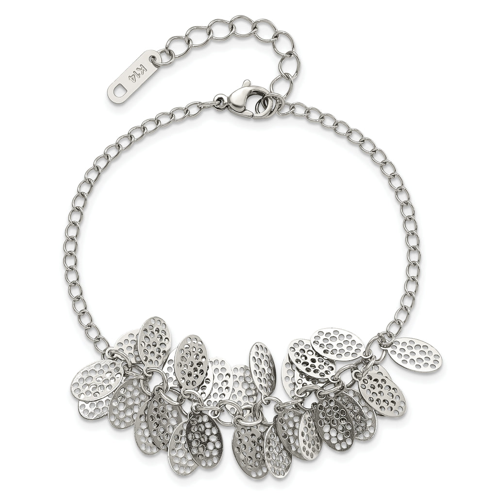 Oval Dangle Bracelet in Stainless Steel