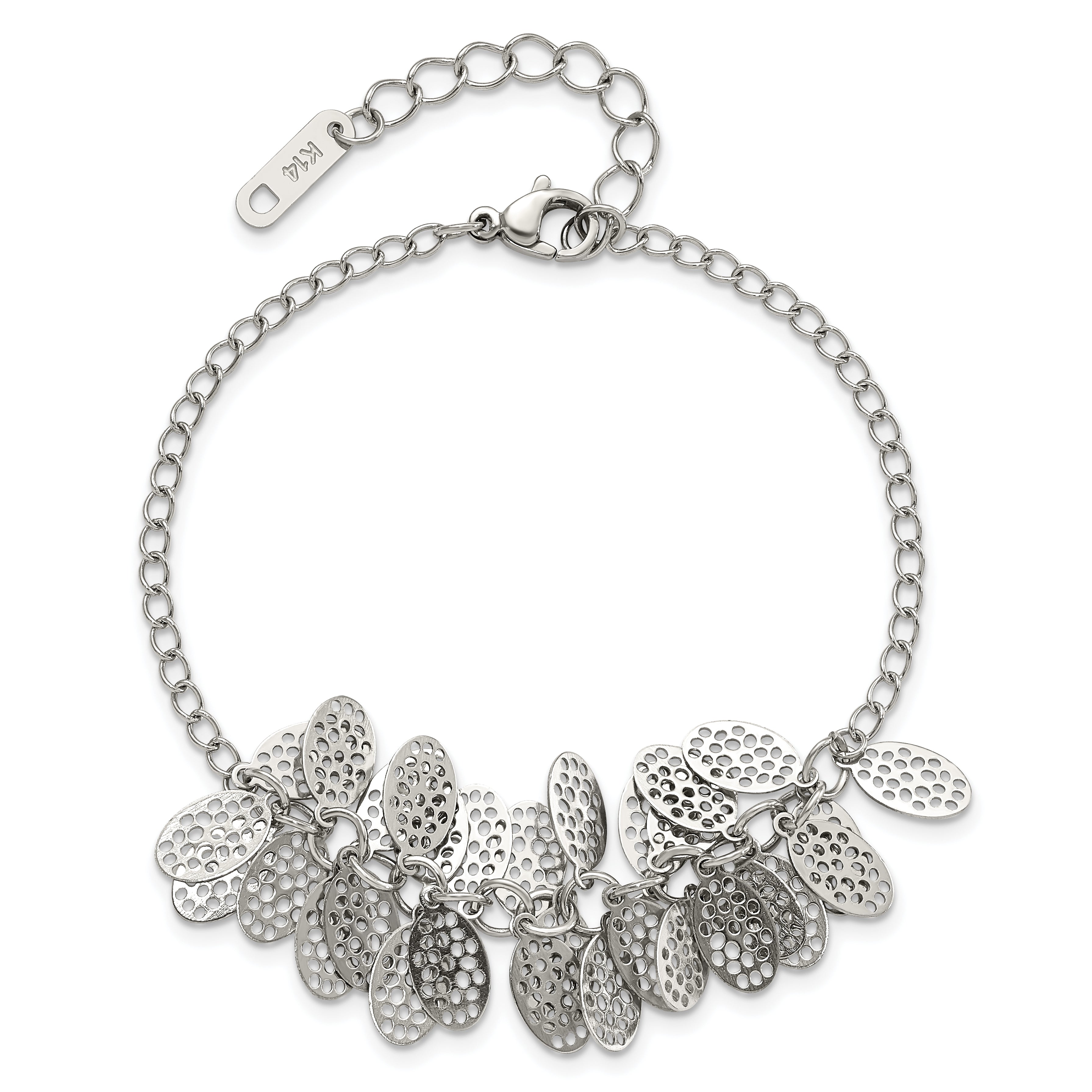Oval Dangle Bracelet in Stainless Steel