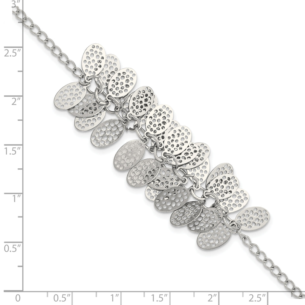 Oval Dangle Bracelet in Stainless Steel