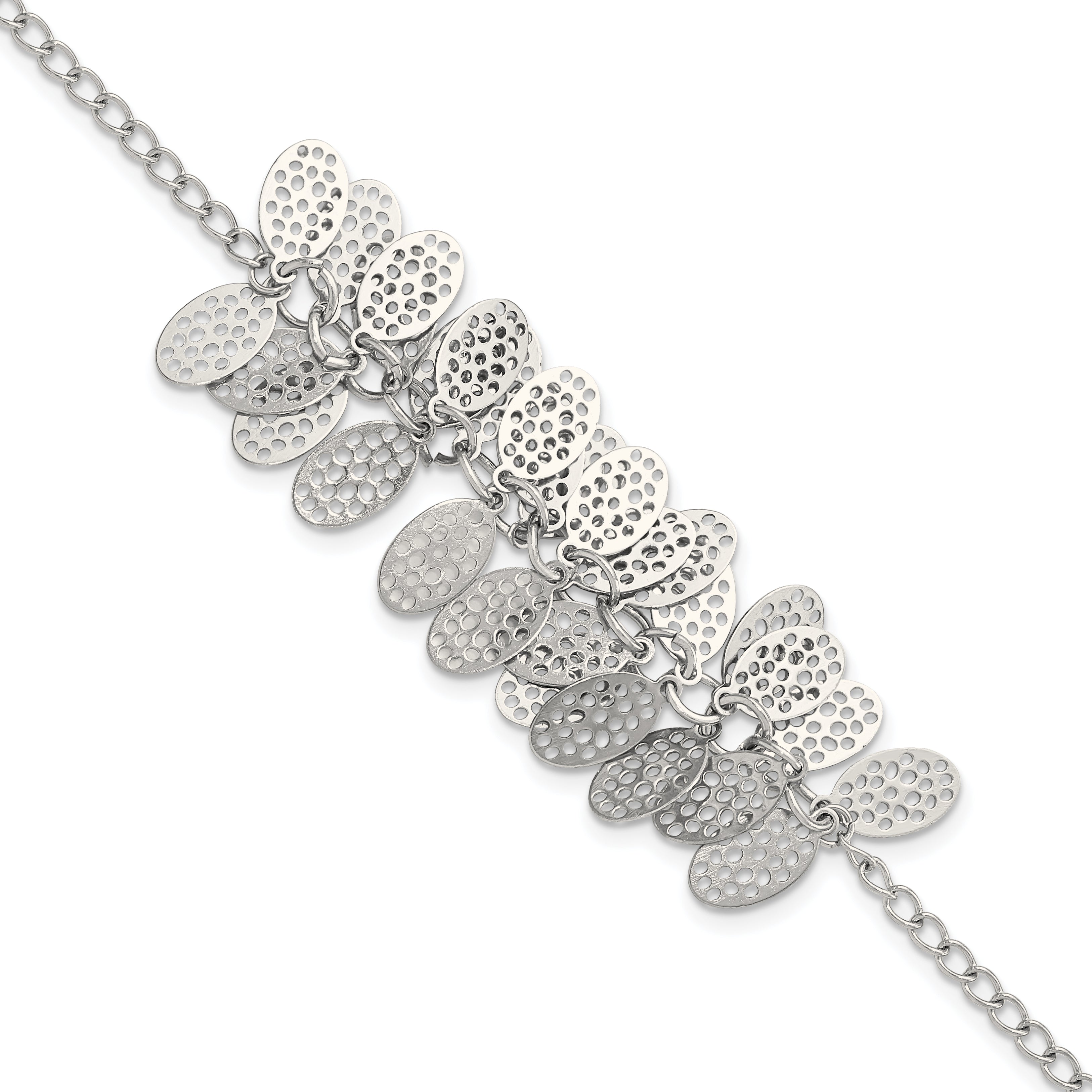 Stainless Steel Oval Dangles w/1.5 ext Bracelet Main image