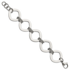 Brushed Link Bracelet in Stainless Steel
