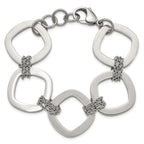 Brushed Link Bracelet in Stainless Steel