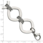 Brushed Link Bracelet in Stainless Steel