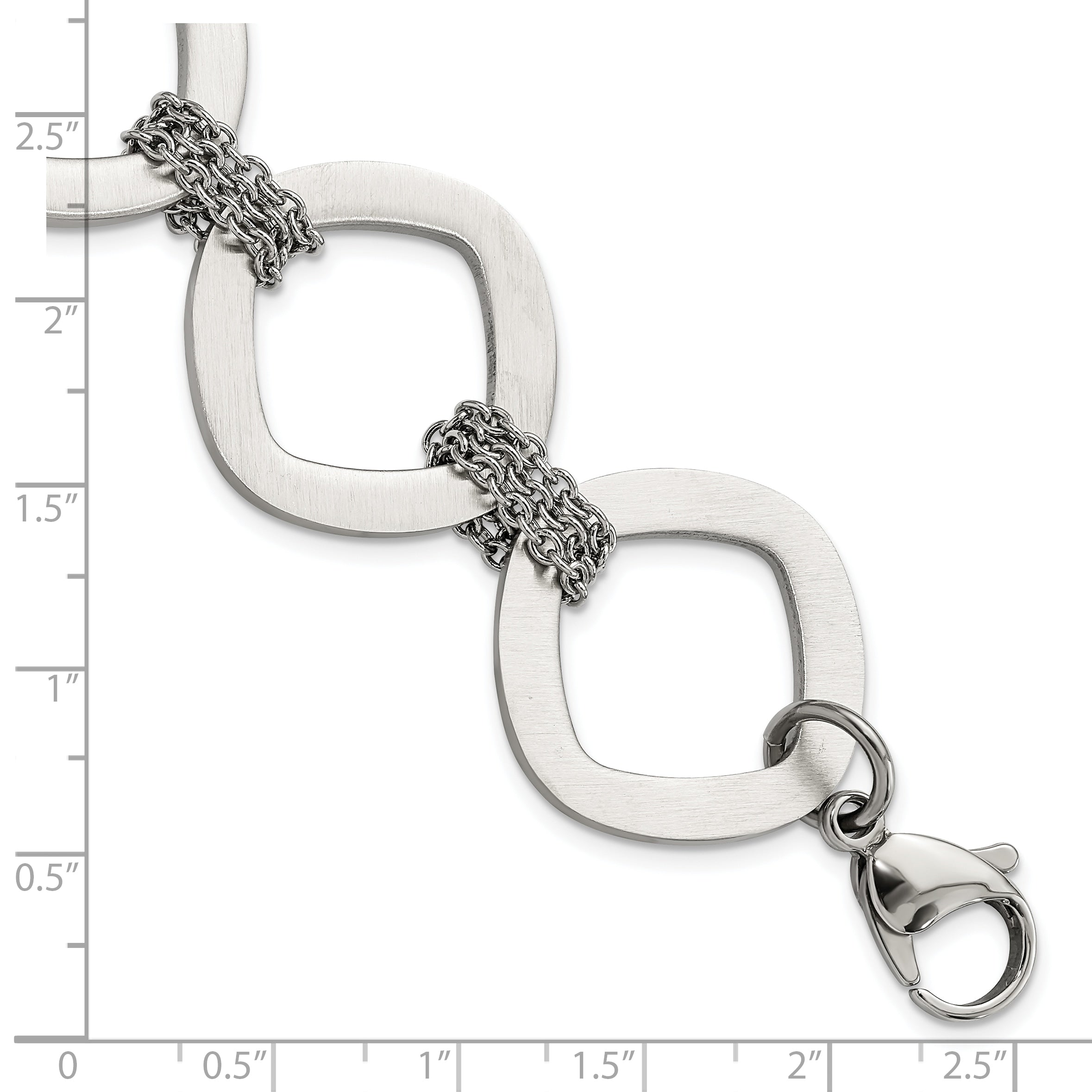 Brushed Link Bracelet in Stainless Steel
