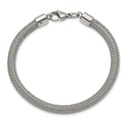 Polished & Textured Wire Bracelet in Stainless Steel