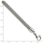 Polished & Textured Wire Bracelet in Stainless Steel