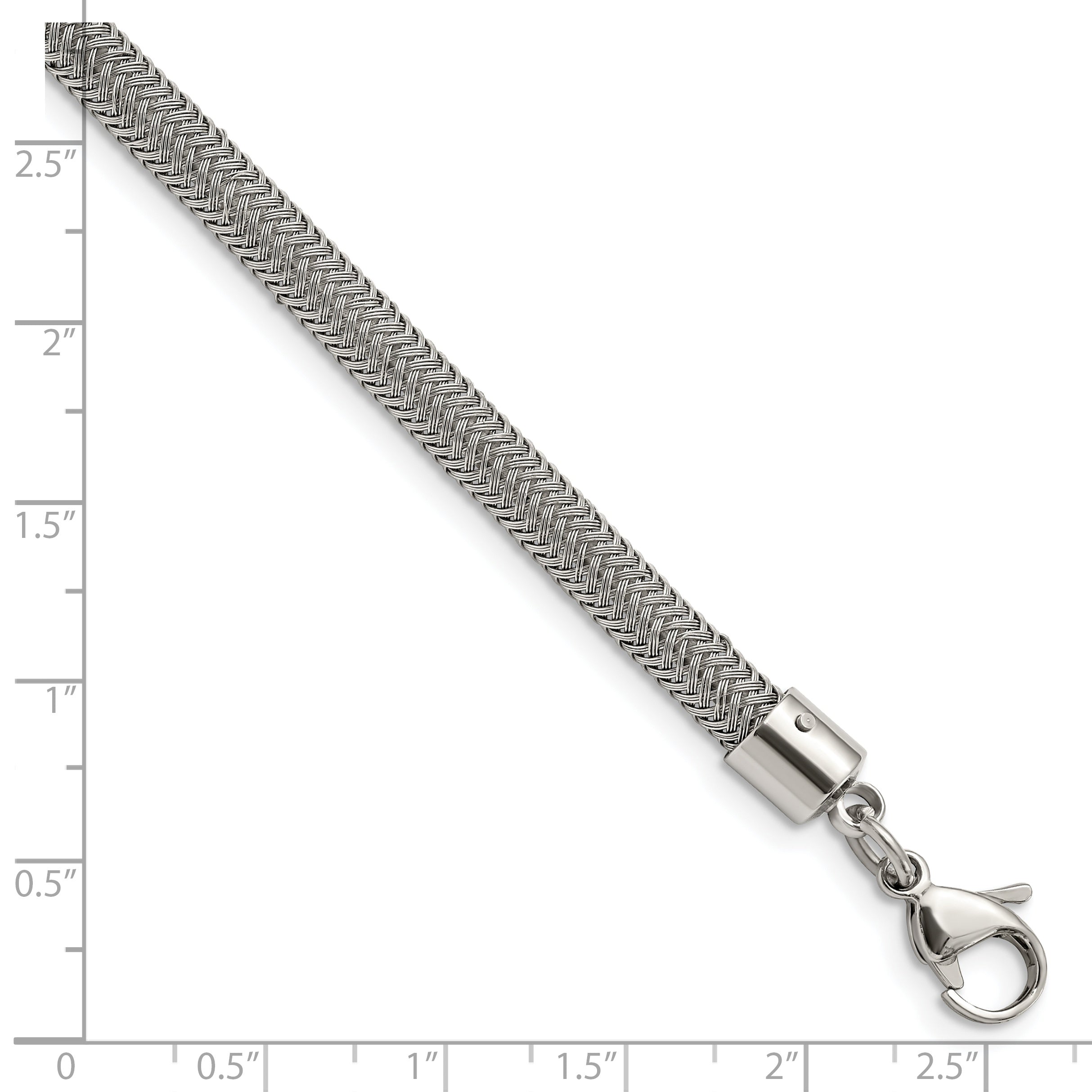 Polished & Textured Wire Bracelet in Stainless Steel