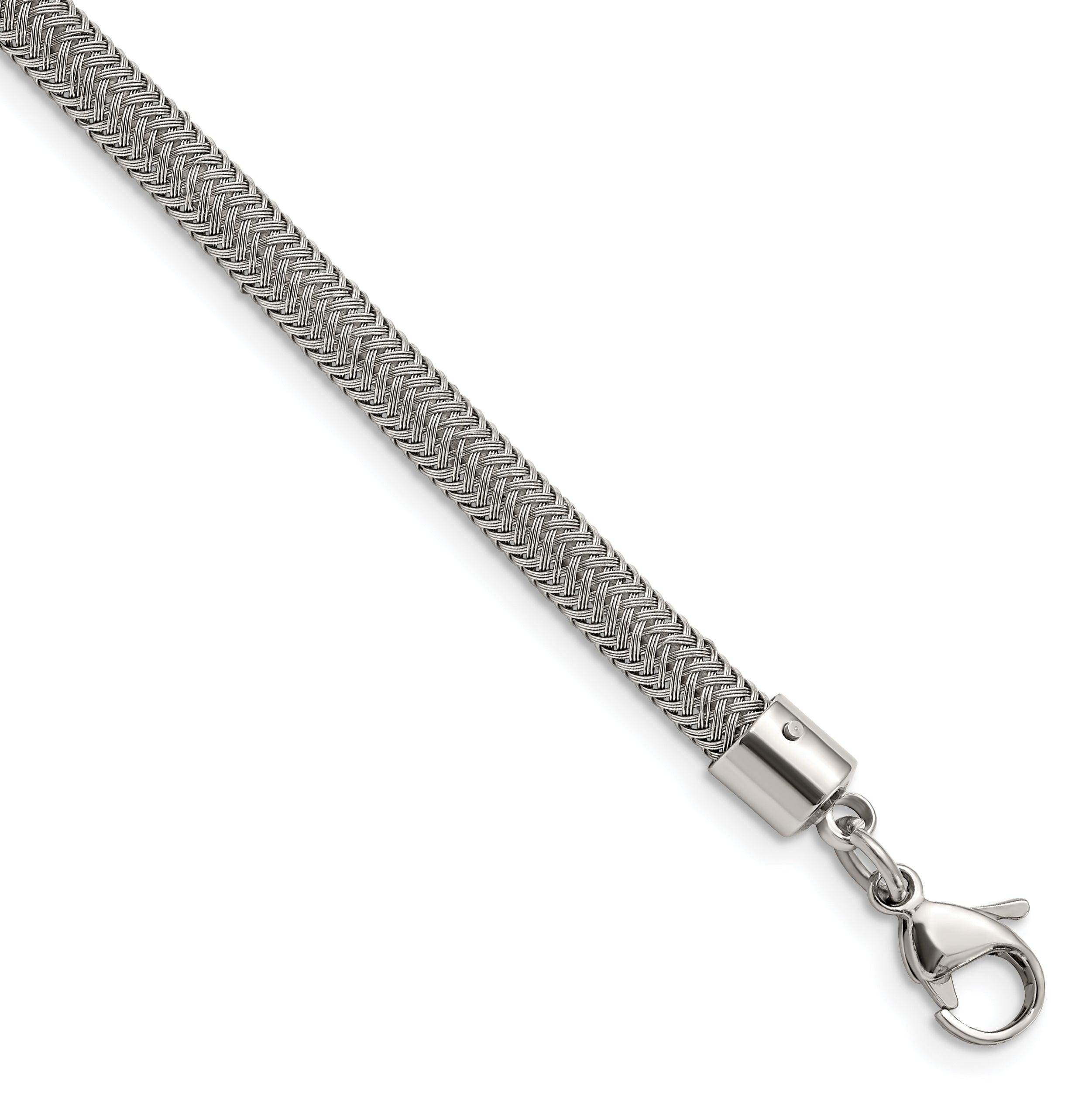 Chisel Stainless Steel Polished and Textured Wire 8 inch Bracelet Main image